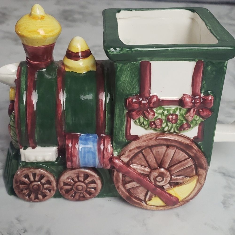 ‎Handpainted Christmas Train Pitcher - Picture 2 of 10